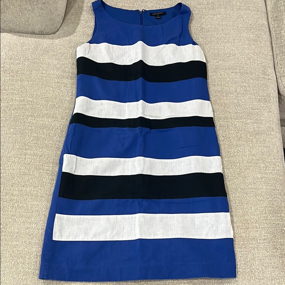 Blue and White Striped Dress